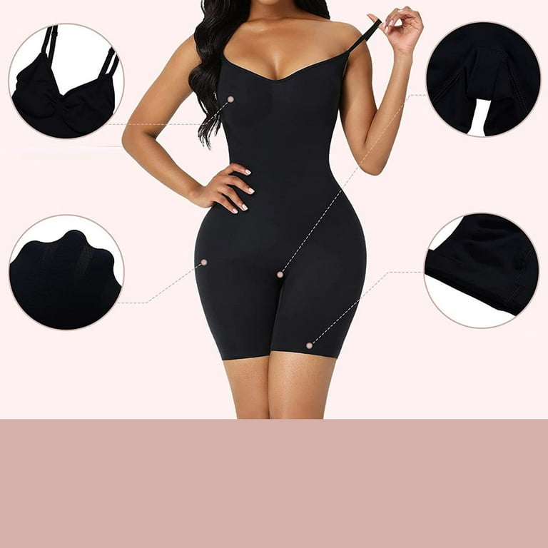 Buy online Black Cotton Blend Tummy & Thigh Shaper Shapewear from