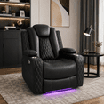 thumbnail image 3 of Chicago Theater Style Motion Recliner Chair With Adjustable Headrest – Luxury Power Reclining Chair with USB Cup Holders, and Premium Air Leather Upholstery, 3 of 10