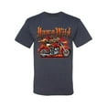 thumbnail image 2 of Wild Bobby, Wild Hawg Bike Motorcycle Flaming Cars and Trucks Men's Graphic T-Shirt, Vintage Heather Navy, 4XL, 2 of 3
