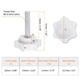 thumbnail image 2 of Uxcell 20 Pieces Star Knobs M5 x 20mm Thread 25mm 6-Point Head Stud Knob Hand Clamping Screw White, 2 of 6