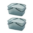 thumbnail image 2 of Portable Bath Basket 2Pcs Transparent Blue,2Pcs Shower Caddy Basket Portable Shower Tote Plastic Dorm College Shower Organizer Bucket with Handles Storage Shower Caddy Organizer, 2 of 9