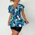 thumbnail image 2 of Traje de baño de dos piezas estampado Ticfox Tankini Verde L, 2 of 8