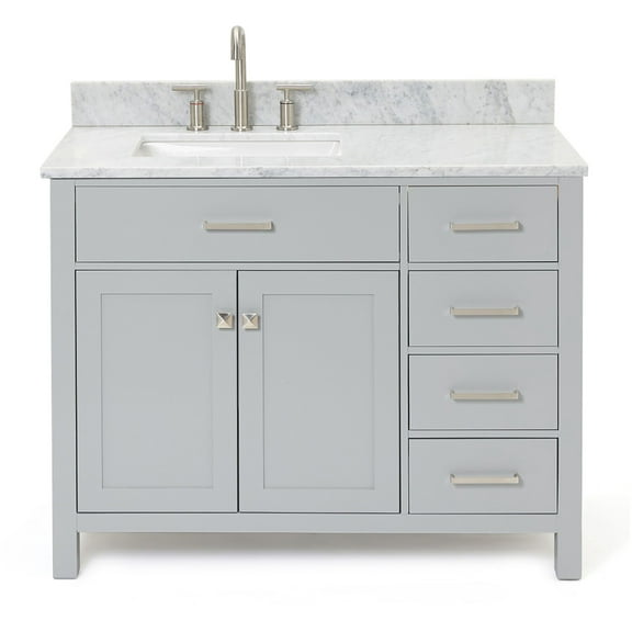 Ariel H043slcw2rvo Bristol 43" Free Standing Single Rectangular Basin Vanity Set - Grey