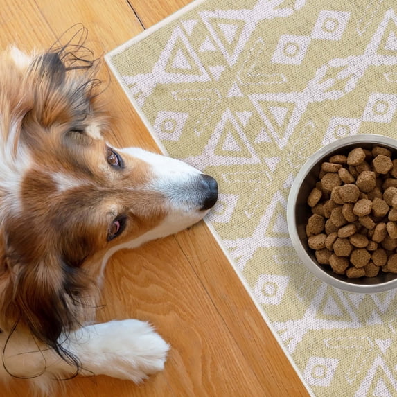 SussexHome Pets Ultra-Thin Cat and Dog Litter Mat for Litter Box - Washable Soft Natural Cotton Cat and Dog Feeding Mat - Paws-Kind Slip Resistant Place Mat - 2' x 3'
