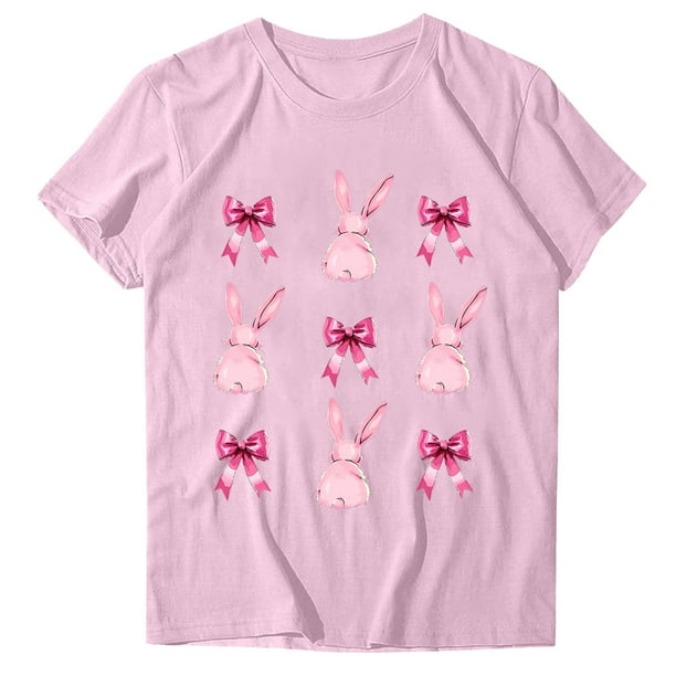 Blusas de Manga Corta para las Mujeres Divertida Impresión Cuello Redondo Camiseta Vintage, Blusas de Primavera para las Mujeres