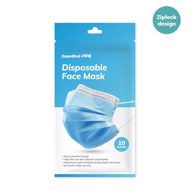Download Expedited Ppe 3 Ply Disposable Face Mask 10 Pack Ziplock Bag Walmart Com Walmart Com Yellowimages Mockups