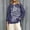 Dark Blue, variant on Womens Spring Tops Baseball Print Round Neck 3/4 Sleeve Cotton Tee Oversized Tshirts for Women