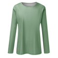 thumbnail image 2 of Rigardu Women's Round Neck Long Sleeve Top Solid Color Casual T Shirt Long Sleeve Shirts for Women Size:s-2xl, 2 of 5