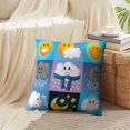 thumbnail image 4 of LALILO Throw Pillow Covers Weather Symbols Cartoon Clouds And With Cushion Cover 18" x 18", 2 Pack, 4 of 6