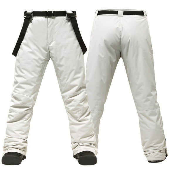 Jacenvly Work Pants for Men Solid High Waisted Long Men'S Sweatpants Men Insulated Snowboard Suspenders Pants Snow Ski Bib White Trousers for Men