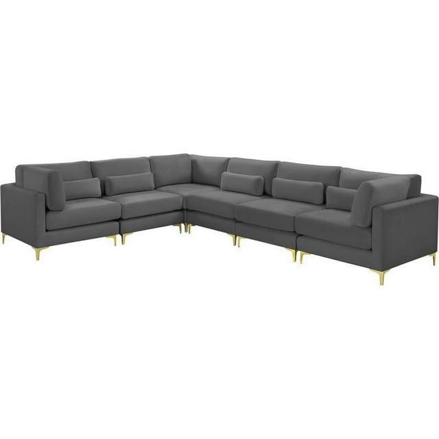 Meridian Furniture Julia Gray Velvet Modular Sectional