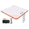 thumbnail image 3 of KFFKFF Air-Filled Floating Station, 7x7FT Waterborne Platform, Anti-Skid Aquatic Dock Mat with Compact Transport Sack & Removable Steps, Drifting Isle Raft for Poolside, Beach, and Sea, 3 of 9