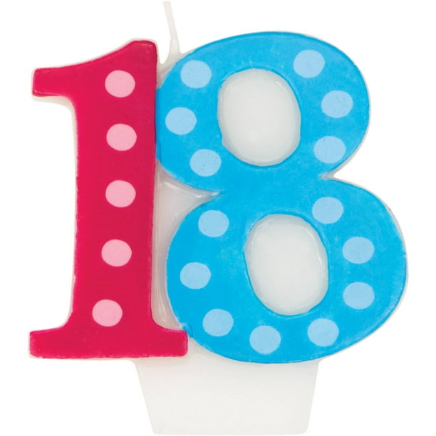 Bright And Bold 18th Birthday Candle
