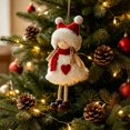 thumbnail image 2 of Feledorashia Christmas Plush Doll Ornament, Stuffed Holiday Tree Pendant, Soft Winter Character with Knit Details and Attached Hanging Loop, Cozy Decoration for Branches Garlands Shelves and Mantels, 2 of 6
