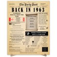 thumbnail image 1 of 61st Birthday Party Decor Poster 61 Years Ago Back In 1963, 1 of 5