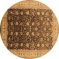thumbnail image 1 of Ahgly Company Indoor Round Oriental Brown Traditional Area Rugs, 7' Round, 1 of 4