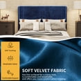 thumbnail image 5 of Dextrus Queen Upholstered Platform Bed with Navy Blue Velvet Headboard,No Box Spring Needed, 5 of 6