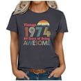 thumbnail image 4 of 50th Birthday Gift Shirts for Women Funny Vintage 1974 T Shirt Retro Birthday Party Casual Tee Tops, 4 of 5
