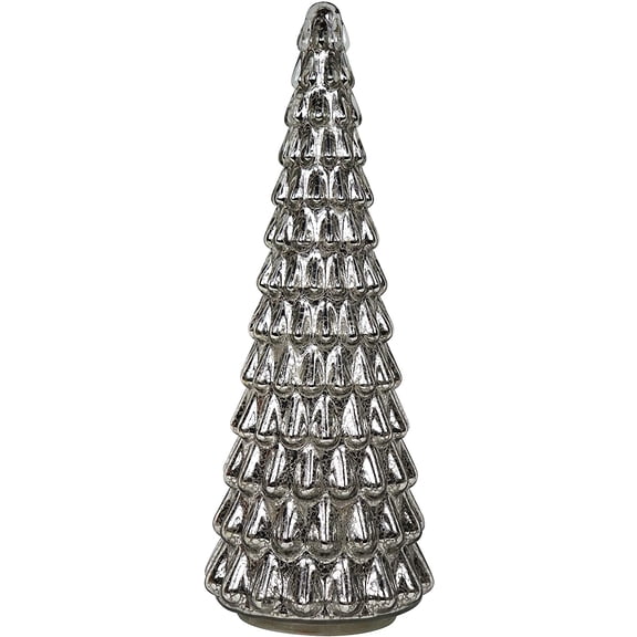 15 in Pre-lit Mercury Glass Christmas Tree Lighted Tabletop Christmas Tree Holiday Decoration with Battery Operated Lights