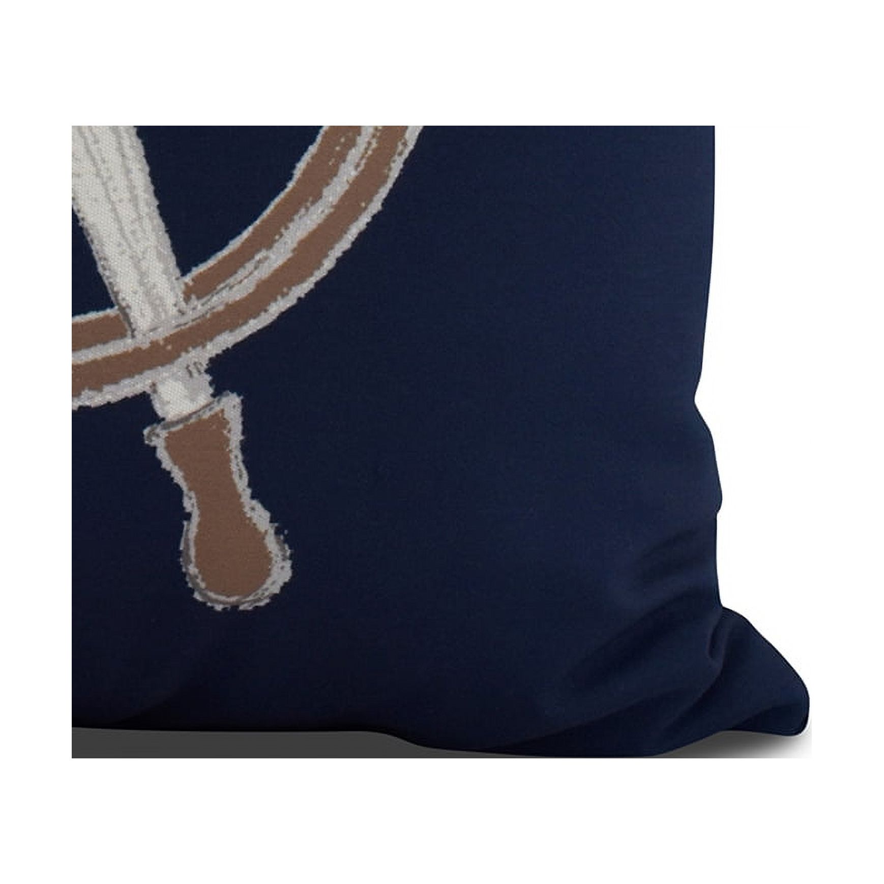 Simply Daisy, 16 x 16inch, Ship Wheel , Geometric Print Pillow, Navy