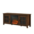 thumbnail image 6 of Manor Park Traditional Glass-Door Fireplace TV Stand for TVs up to 65", Dark Walnut, 6 of 8