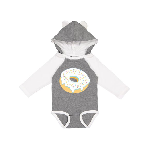 Inktastic White Donut with Sprinkles Boys or Girls Long Sleeve Baby Bodysuit