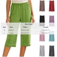 thumbnail image 5 of Bixock Women Pajamas Pants Loungewear Pants Capris Pants Solid Color Elastic Waist Wide Leg Loose Thin Textile Wearable Outside Indoor Homewear Sleepwear Trousers Women Clothings, 5 of 5