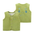 thumbnail image 4 of Staki Baby Fall Puffer Vest Girls' Winter Puffer Vest Cute Sleeveless Button Outerwear Coats Warm Quilted Jacket(Green,12-24 Months), 4 of 4