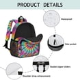 thumbnail image 4 of Pink and Green Tie Dye Pattern Backpack for School, Cute School Bag with Adjustable Shoulder Straps and Padded Back, 15"x11.42"x5.5", 4 of 5