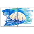 thumbnail image 2 of Jellyfish Watercolor Painting - Abstract Canvas Art Print, 2 of 3