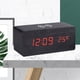 thumbnail image 5 of Reloj de madera Reloj digital LED Creativo Carga inalámbrica Termómetros electrónicos Reloj despertador Fuente de alimentación dual Función de control de voz Alarma de carga inalámbrica, 5 of 6