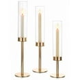 thumbnail image 7 of JIAN YA NA Metal Taper Candle Holders with Glass Hurricane Cover, 3 Pack Candlestick Holders Set for Wedding, Dinning, Party (Gold), 7 of 7
