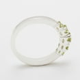thumbnail image 3 of LBG British Made 9k White Gold Natural Peridot Womens band Ring - 33 size options - Size 9.5, 3 of 6