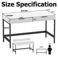 thumbnail image 4 of NAIYUFA Computer Desk with Drawers,Home Office Gaming Desks with Hidden Storage,Study Writing Home Office Table for Small Spaces,White, 4 of 8