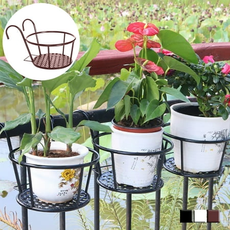 

gotofar Plant Flower Balcony Garden Bonsai Pot Iron Rack Flowerpot Holder Hook Bracket