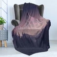 thumbnail image 4 of Northwoods Soft Flannel Fleece Throw Blanket, Foggy Mountain Range Coniferous Trees Adventure in Wilderness, Cozy Plush for Indoor and Outdoor Use, 50" x 70", Dark Purple Grey Mauve, by Ambesonne, 4 of 5