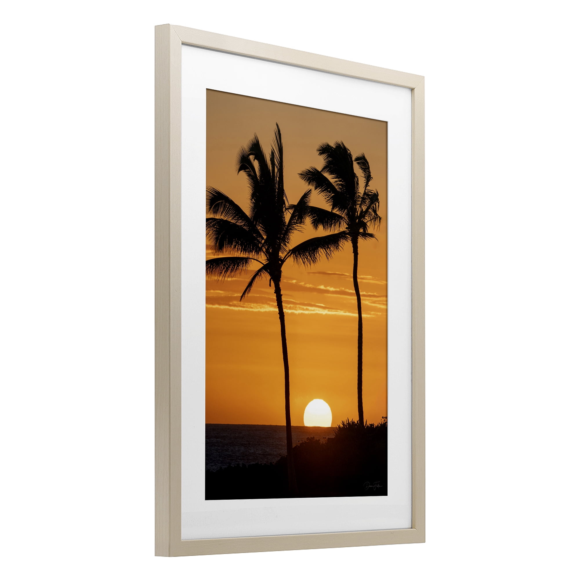 Stupell Industries Sunset Through Palm Trees Birch Framed Print Under Glass, design by Dennis Frates