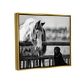 thumbnail image 5 of Stupell Industries Dog & Horse Farm Animal Friends Monochrome Photography Photograph Metallic Gold Floating Framed Canvas Print Wall Art, Design by James Dobson, 5 of 5