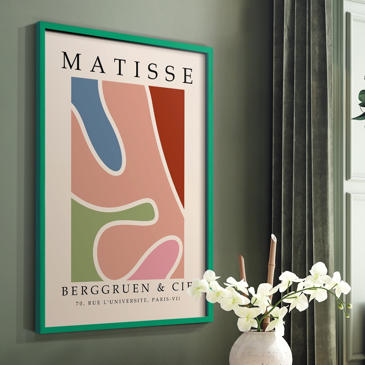 Matisse CCCXXXI in Green Solid Wood 22 x 28 Framed Print
