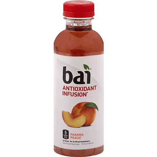 Bai Flavored Water, Panama Peach, Antioxidant Infused Drinks, 18 Fluid