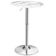 thumbnail image 1 of Gymax Table de Pub Ronde à Hauteur Réglable, Table de Bistro/bar Pivotante à 360° avec Dessus en Faux Marbre, 1 of 10