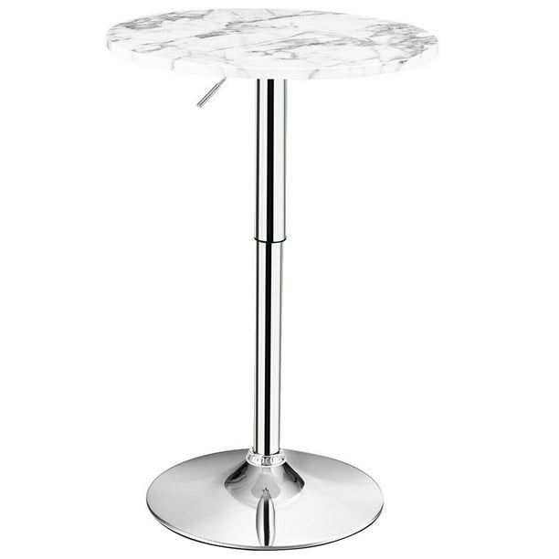 Gymax Round Pub Table Height Adjustable, Round Pub Table Bar Height