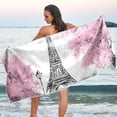 thumbnail image 6 of Coolnut Eiffel Tower Beach Towel, Sand Free Super Absorbent Oversized Travel Towel with Mesh Bag for Beach, Camping, Swimming, Holiday, 31 x 71 Inch Washcloth Gift, 6 of 7