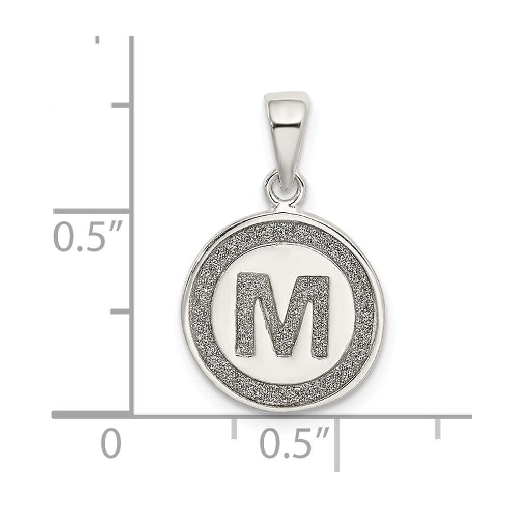 Sterling Silver Glitter Enamel Letter L Circle Pendant Sterling Silver Glitter Enamel Letter L Circle Pendant