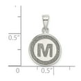 thumbnail image 3 of FB Jewels Sterling Silver Glitter Enamel Letter M Circle Pendant, 3 of 4