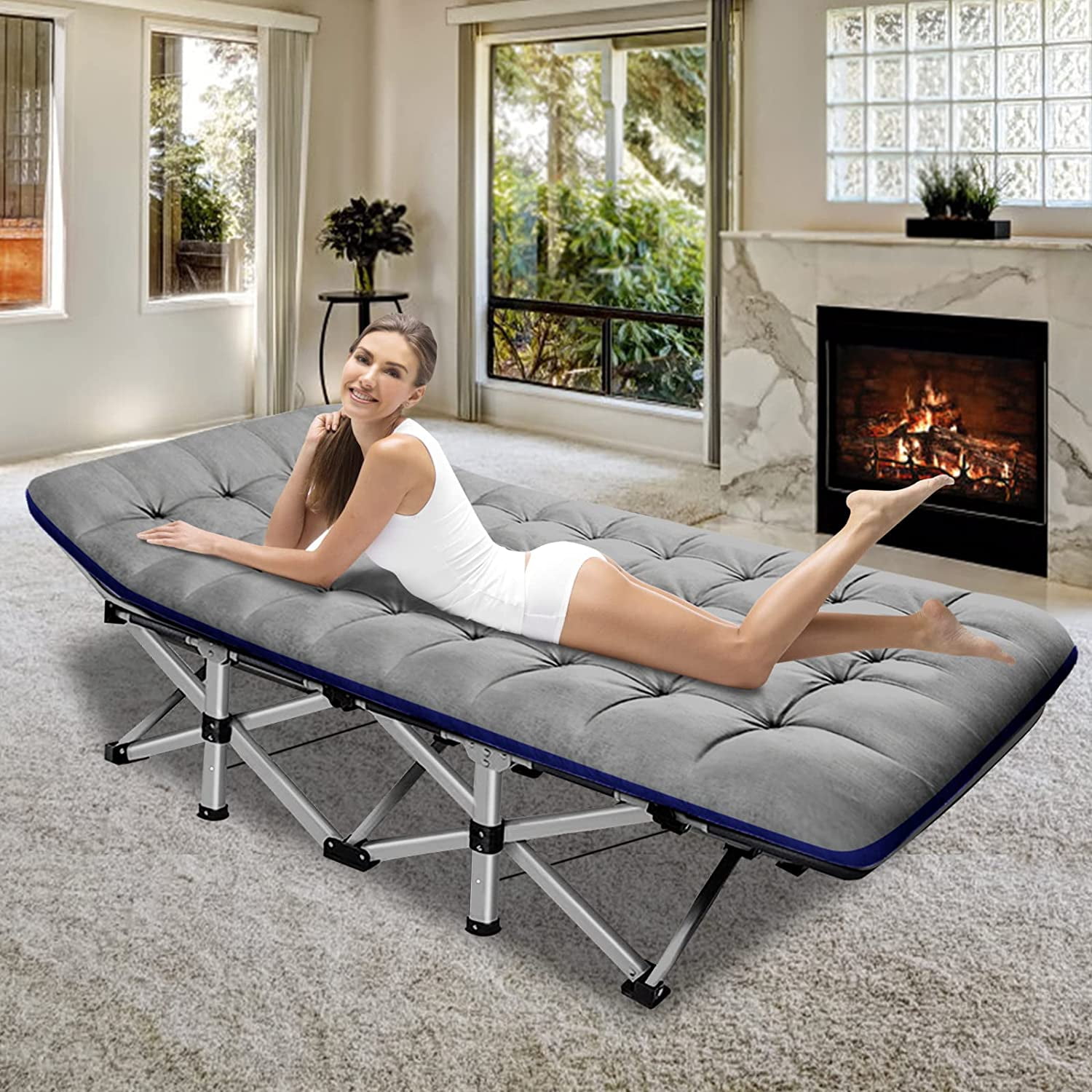 folding travel cot mattress with carry bag