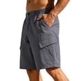 thumbnail image 6 of IhhxPro Men's Outdoor Cargo Shorts Elastic Waist Quick Dry Multi-Pocket Men Summer Work Hiking Casual Loose Fit Lightweight Cotton Travel S-3XL, 6 of 6