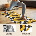 thumbnail image 4 of Black White Checker Sunflower Pattern Hot Yoga Mat Towel Non Slip for Hot Yoga - Quick-Drying Yoga Mat Cover with 4 Corner Pockets with Travel Bag - Hot Yoga Towel Non Slip 70"x26", 4 of 6