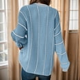 thumbnail image 4 of GEWSEY Womens Oversized Striped Tunic Sweaters Casual V Neck Long Sleeve Color Block Knit Pullover Jumper Tops (Sky Blue, XL), 4 of 5
