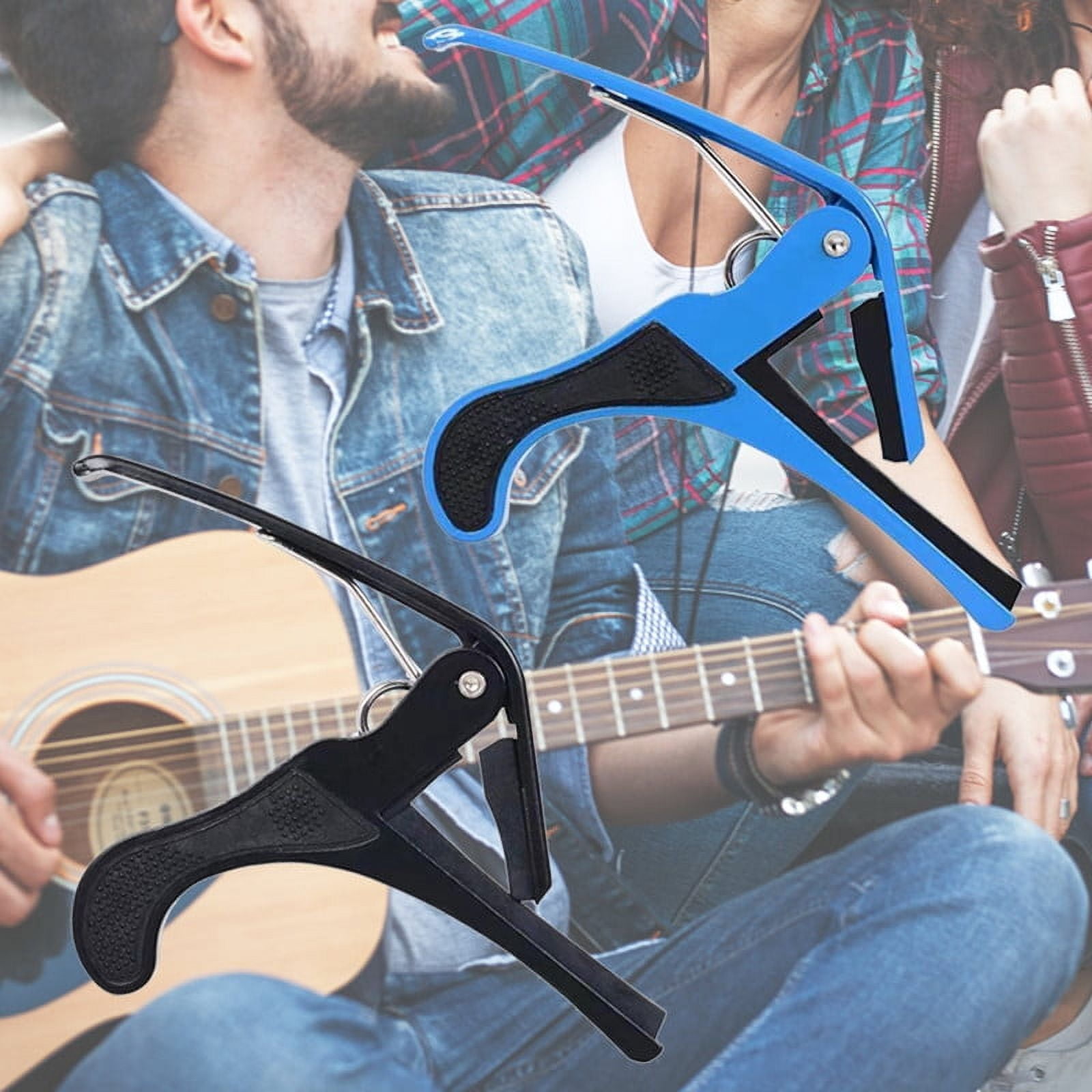 Ziyofinn Durable Guitar Capo, Black/Blue, 2 Count